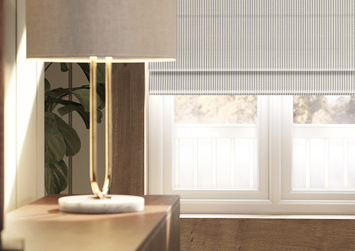 Laura Ashley Candy Stripe, French Navy - Twist&Fit Roman Blind - Image 5